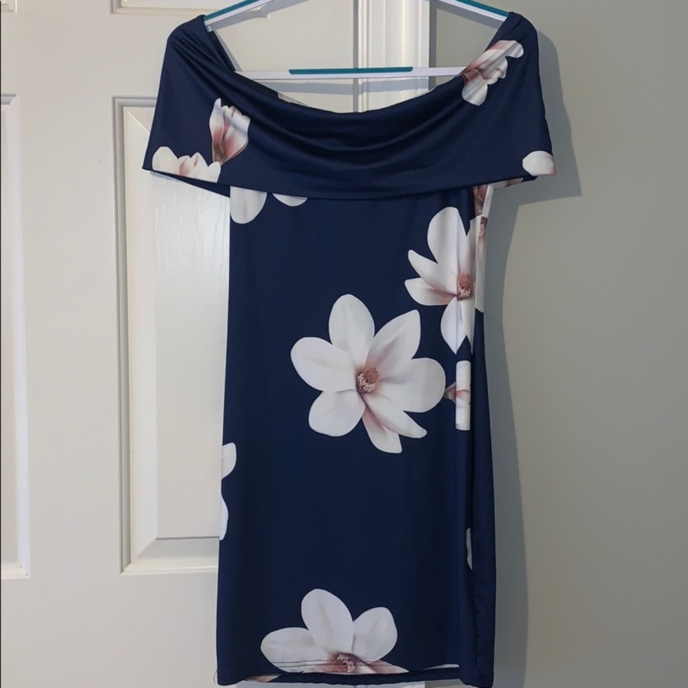 Beautiful off the shoulder dress.